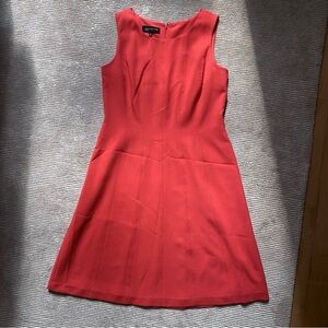 Jones New York Midi Straight Dress Pleated Coral Pink Size 8